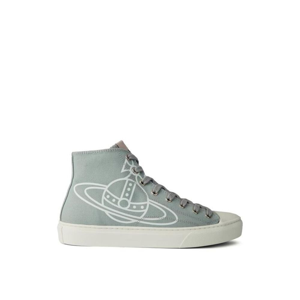 VIVIENNE WESTWOOD High-Top Canvas Orb Print Sneakers Men GREY